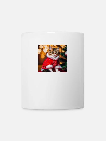 Katze im Pullover - Tasse - Weiß