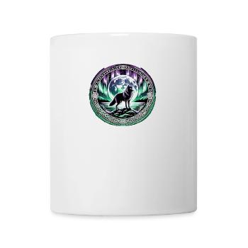 Mystischer Wolf Nordlichter Emblem - Viking - Tasse - Weiß - Vorne