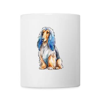 Lévrier afghan aquarelle - Mug blanc - blanc - Devant