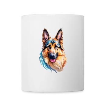 Deutscher Schäferhund Wasserfarben - Tasse - Weiß - Vorne