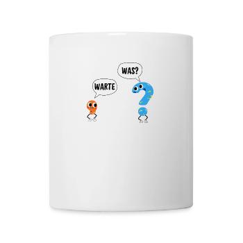 Warte, was? - Wait, what? - Comic Satzzeichen - Tasse - Weiß - Vorne