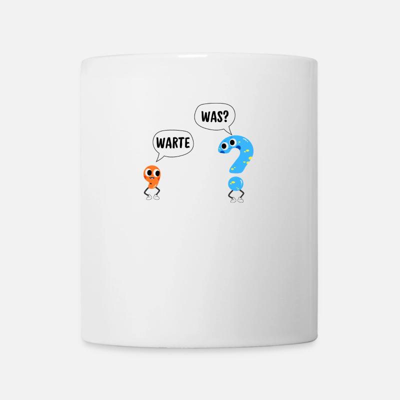 Warte, was? - Wait, what? - Comic Satzzeichen - Tasse - Weiß