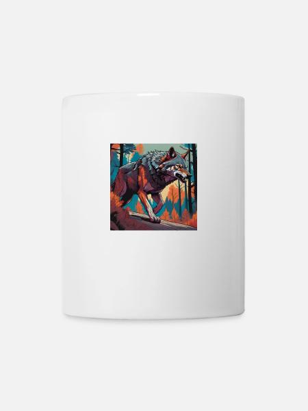 Ein knalliger Wolf - Tasse - Weiß