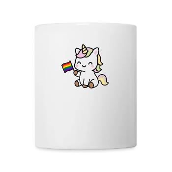 Petite licorne avec drapeau arc-en-ciel - Mug blanc - blanc - Devant