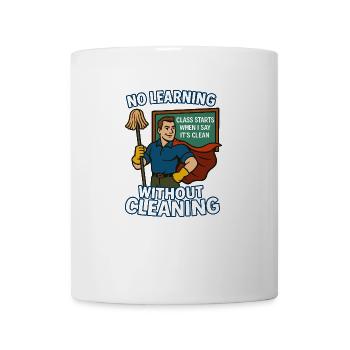 ein Lernen ohne Sauberkeit – Superheld - Tasse - Weiß - Vorne