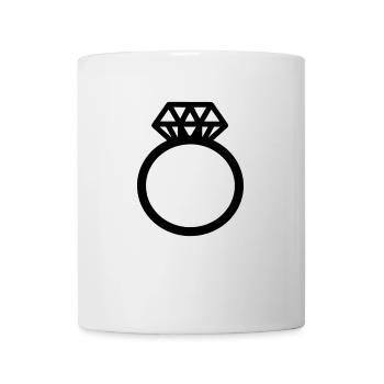 Verlobungsring Diamantring Ehering Motiv Clipart - Tasse - Weiß - Vorne