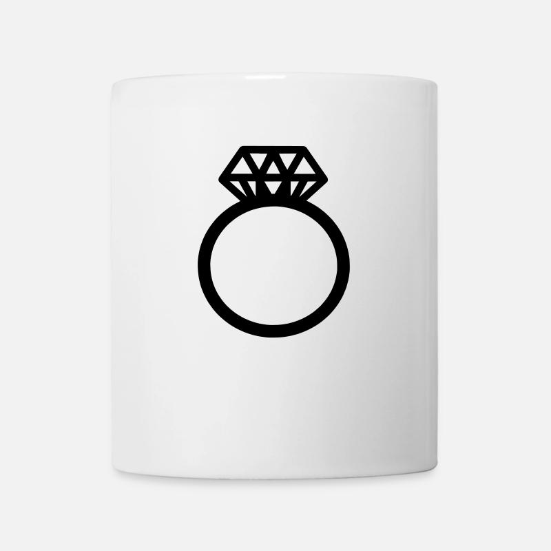 Verlobungsring Diamantring Ehering Motiv Clipart - Tasse - Weiß