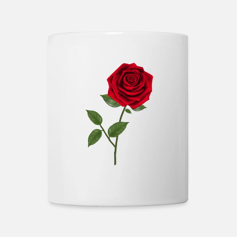 Rosenblüten-Grafik - Tasse - Weiß