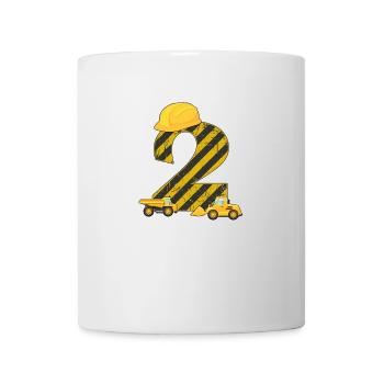 2ème cadeau d'anniversaire d'une pelle mécanique - Mug blanc - blanc - Devant