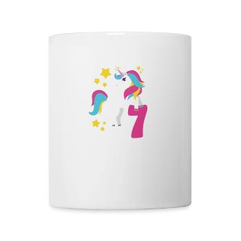 7 anniversaire Licorne Je suis Déjà 7 Cadeau - Mug blanc - blanc - Devant