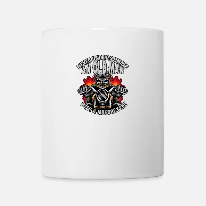 Never underestimate an old man with a motorcycle - Mug - white