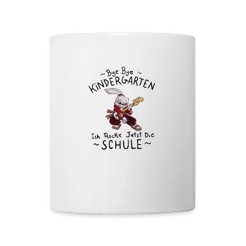 BYE BYE KINDERGARTEN Schulanfänger Rock Geschenk - Tasse - Weiß - Vorne