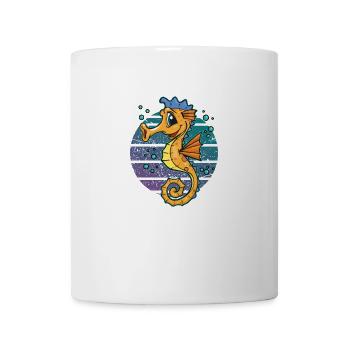 Hippocampe nageur cadeau badge de natation - Mug blanc - blanc - Devant