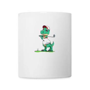 Cute dino as a golfer - Mug - white - Front