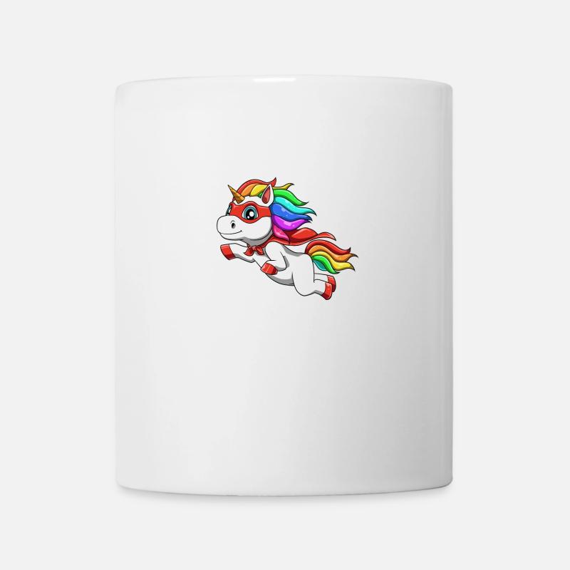 Licorne drôle comme héros pour un super-héros - Mug blanc - blanc