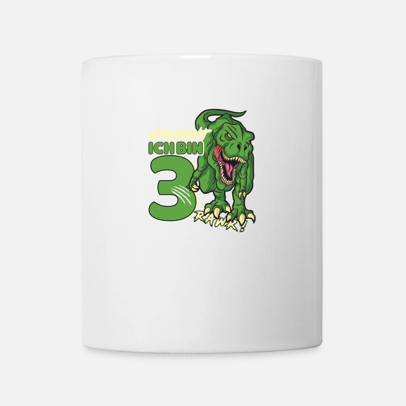 Dinosaurier Dino 3 Geburtstag Deko ich bin 3 Jahre - Tasse - Weiß
