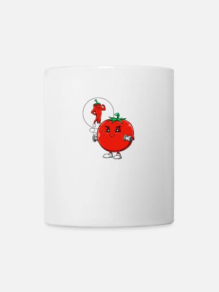 Lustige Fitness Tomate Chili Abnehmen - Mug blanc - blanc