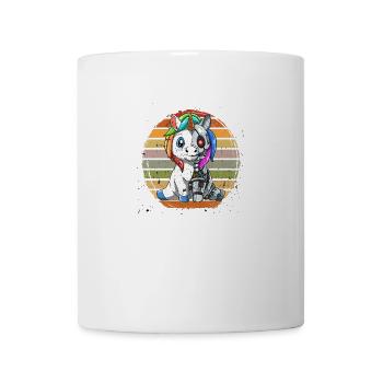 Grunge Einhorn Roboter Robotic Kuscheln Cyborg - Tasse - Weiß - Vorne