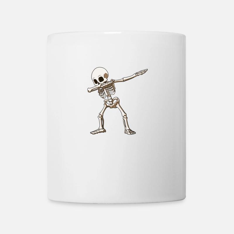 Dab squelette Dabbing Gerippe Halloween danse - Mug blanc - blanc