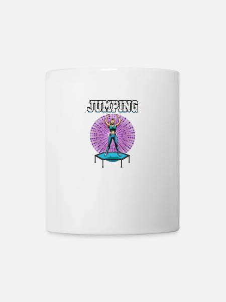 Jumping Trampolin Trendsport Fitness Damen Sport - Tasse - Weiß
