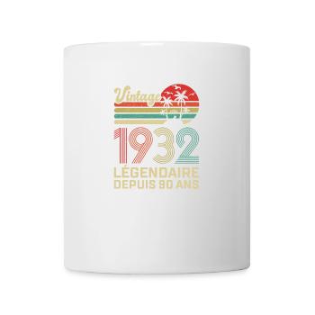 90 Ans Anniversaire Vintage Né(e) en 1932 - Mug blanc - blanc - Devant