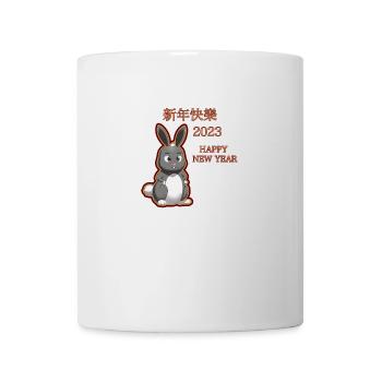 Jahr des Hasen 2023 Tierkreis Chinesisches - Tasse - Weiß - Vorne