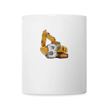 Ich bin 8 Bagger 8. Geburtstag 8 Jahr Bauarbeiter - Tasse - Weiß - Vorne