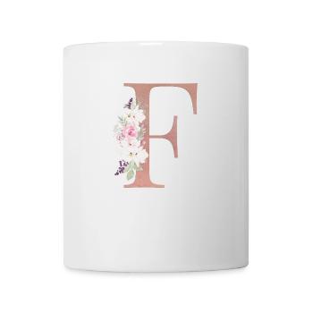 Customizable Monogram F Floral - Mug - white - Front
