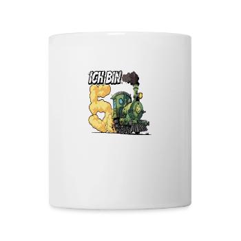 Ich bin 5 - 5. Geburtstag Zug Dampflok - Tasse - Weiß - Vorne