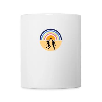 Volleyball am Strand - Beachvolleyball retro - Tasse - Weiß - Vorne