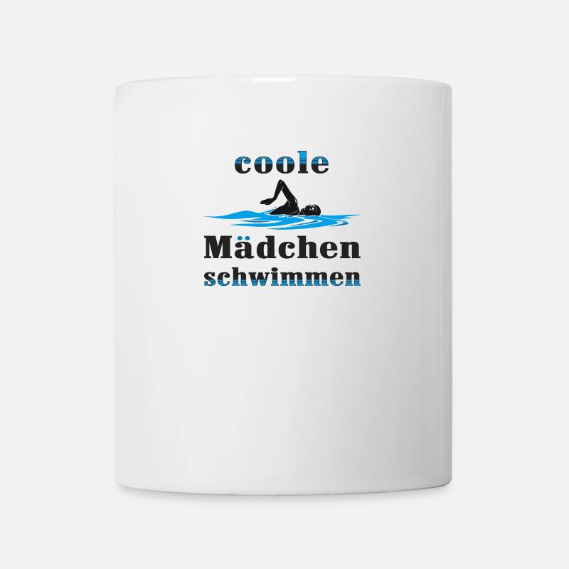 Coole Mädchen schwimmen - Tasse - Weiß