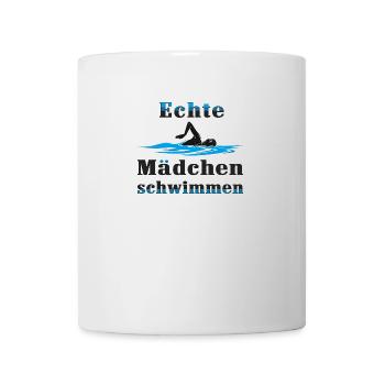 Echte Mädchen schwimmen - Tasse - Weiß - Vorne