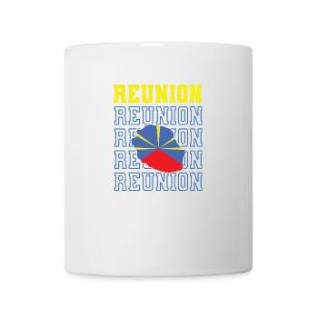 idee cadeau drapeau carte ile de la reunion 974 - Mug blanc - blanc - Devant