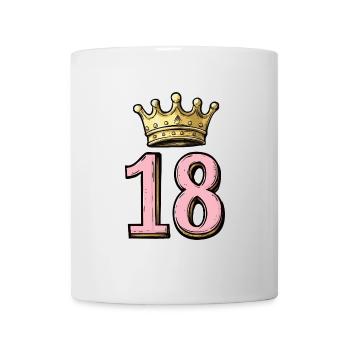18 Zahl Krone - Tasse - Weiß - Vorne