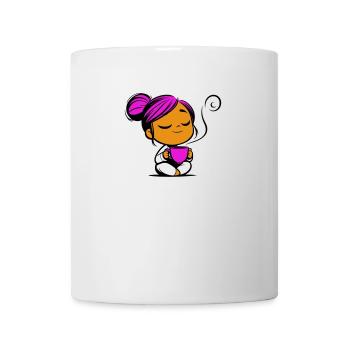 Tassmine enspannt mit einer Tasse Tee oder Kaffee - Tasse - Weiß - Vorne