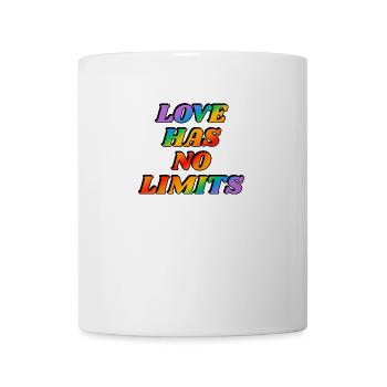 Liebe hat keine Grenzen LGBT Gay Pride Regenbogentext - Tasse - Weiß - Vorne
