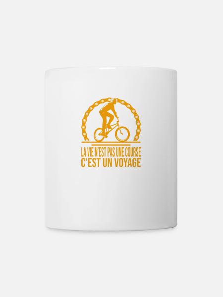 cycliste citation – La vie n’est pas une course - Mug blanc - blanc