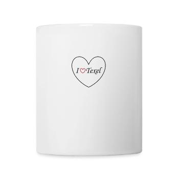 Ich liebe Texel - kleines Herz - Tasse - Weiß - Vorne