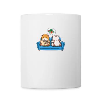 Meerschweinchen Sofa Lesen Träumen Futter - Tasse - Weiß - Vorne