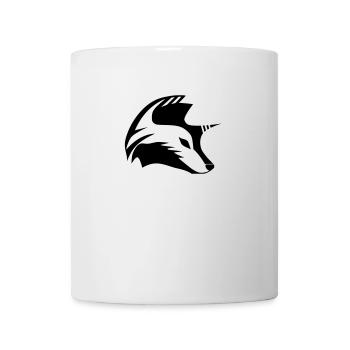 Einhorn Fuchs Silhouette Logo, Mystic Tier Design - Tasse - Weiß - Vorne