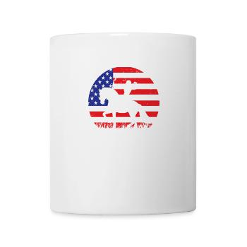 American archer rider with bow in front of flag - Mug - white - Front