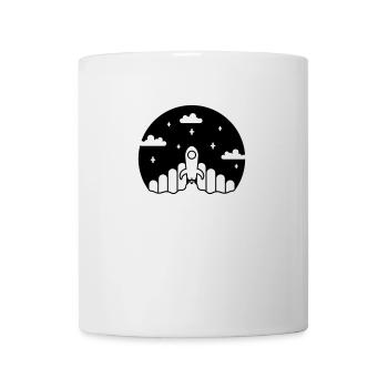 Lancement dans l’univers : fusée moderne la nuit - Mug blanc - blanc - Devant