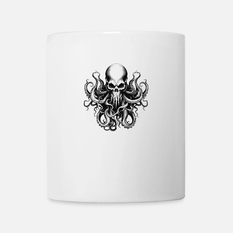 Human skull with tentacles 04 - Tasse - Weiß