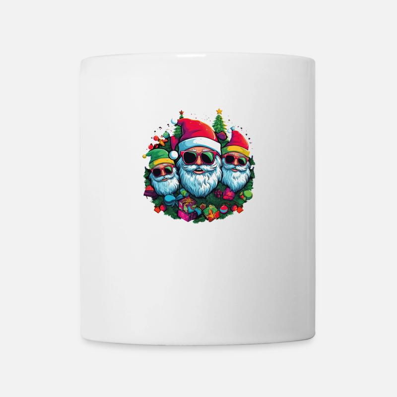 Coole Weihnachtsmänner mit Sonnenbrille - Tasse - Weiß