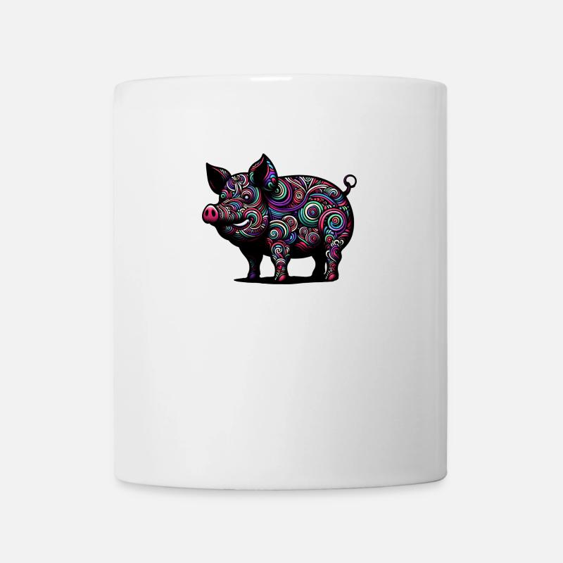 Buntes Schwein - Tasse - Weiß