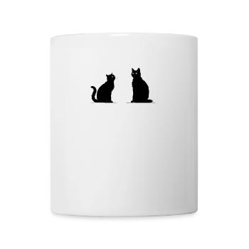 Schwarze Silhouette von zwei Katzen. - Tasse - Weiß - Vorne