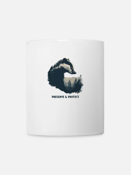 Preserve & Protect Dachs Wald Natur Wildnis Tier - Tasse - Weiß