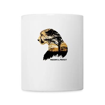 Preserve & Protect Cheetah Wildcat Africa Wilderness - Mug - white - Front