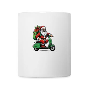 Père Noël Mobylette Cadeau de Noël Drôle - Mug blanc - blanc - Devant