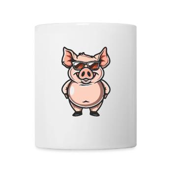 Schwein Cool Comic - Tasse - Weiß - Vorne